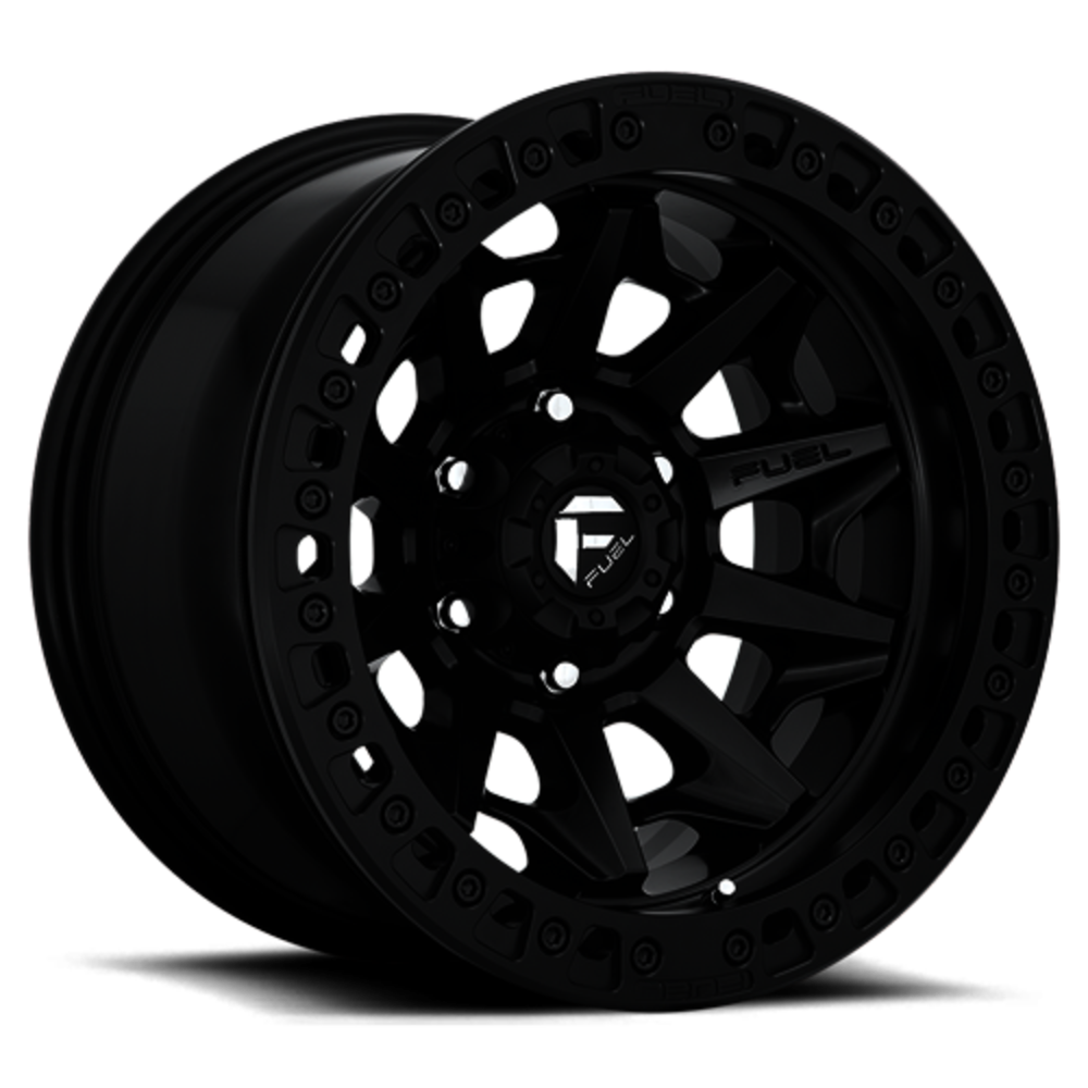 1 NEW MATTE BLACK FUEL WHEELS COVERT BL D114 17X9 5127 (111755