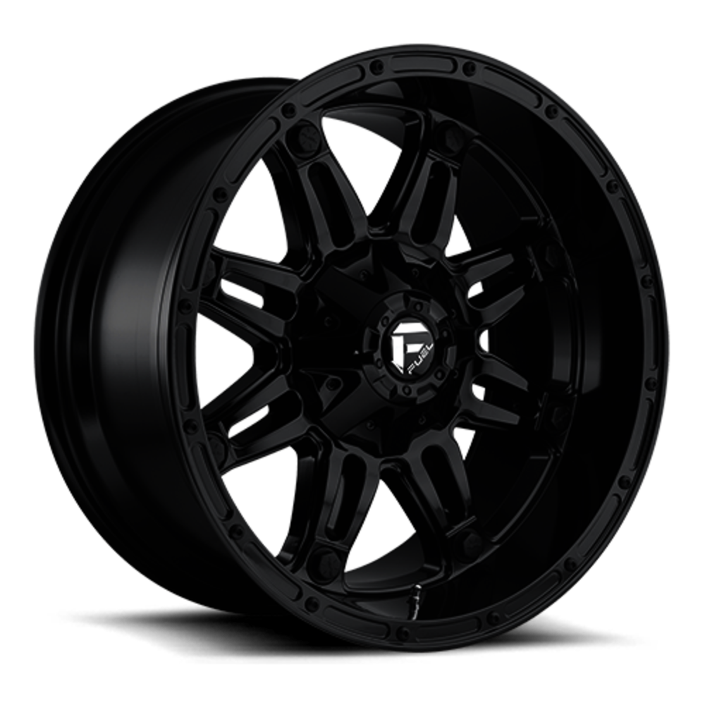 1 NEW GLOSS BLACK FUEL WHEELS HOSTAGE D625 20X10 6135/139.70 (112532