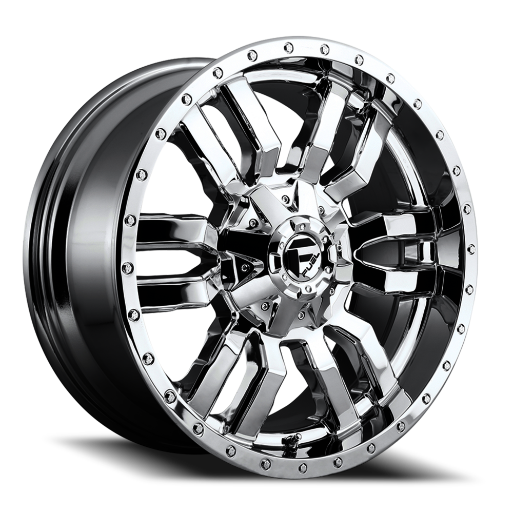 4 NEW CHROME PLATED FUEL WHEELS SLEDGE D631 20X10 5139.70/150 (112565